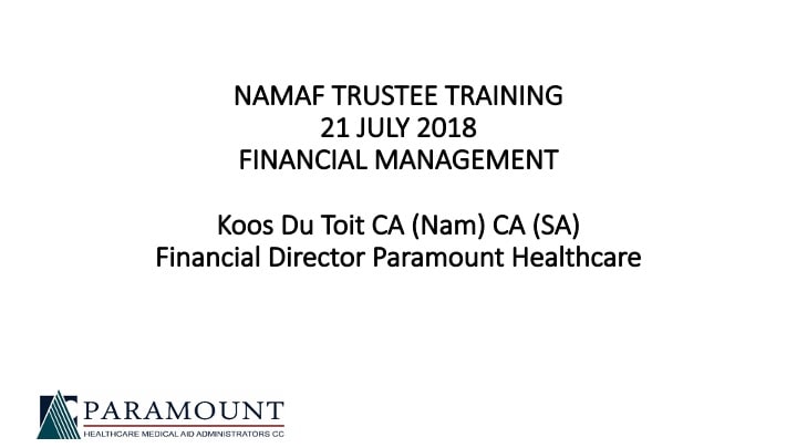 NAMAF Financial management - Koos du Toit