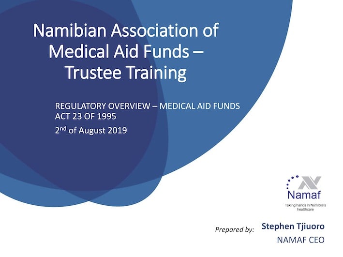 REGULATORY OVERVIEW MEDICAL AID FUNDS ACT 23 OF 1995 _ Stephen Tjiuoro